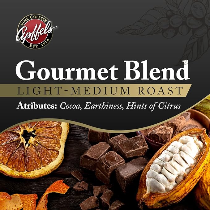 Apffels Original Gourmet Blend – Whole Bean Medium Roast 100% Arabica Coffee (2lb Bag)