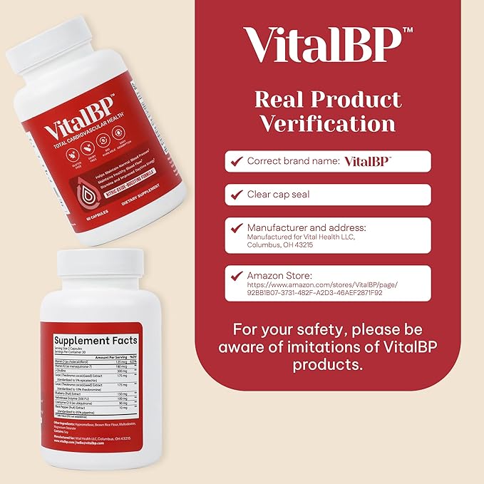 4 Pack - Support for Normal Blood Pressure - Supports Blood Flow &amp Arteries - with CoQ10 L-Citrulline and K2 &amp D3-60 Capsules