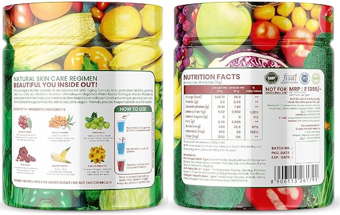H.imalayan Organics Plant Based Collagen Builder Powder for Skin Regeneration Anti-Aging Beauty &amp Repair 250gm
