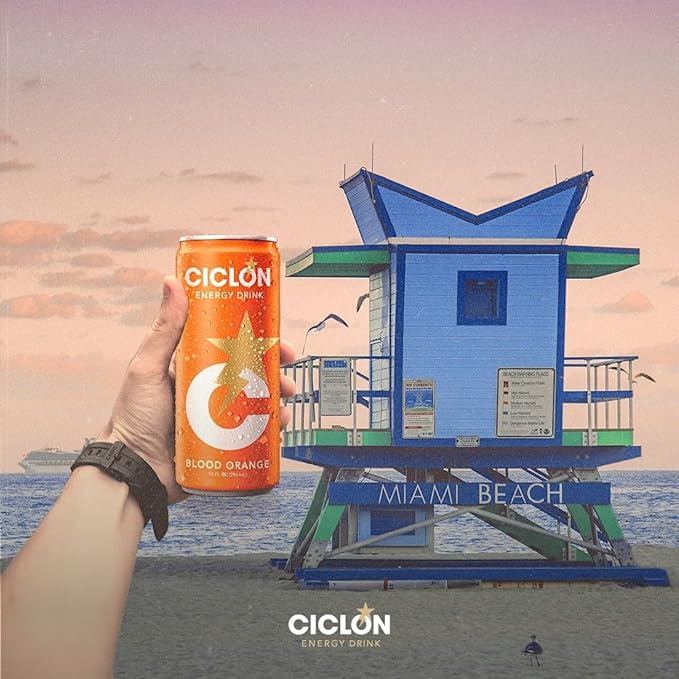 Ciclon Energy Drink Blood Orange Flavor 24 Cans (10 Fl Oz)