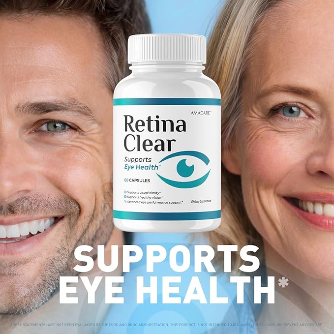 (2 Pack) Retina Clear – Retina Clear Eye Supplement Capsules Reviews Official RetinaClear Vision Support Pills Health Natural Ingredients Vitamin Advanced Formula 120 Capsules for 2 Months