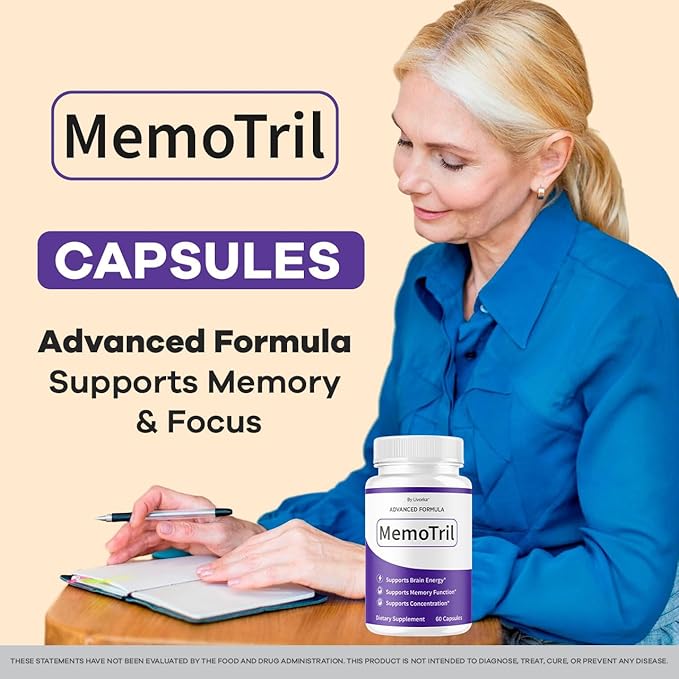 (5 Pack) Memotril Capsules - Official Memo Tril Advanced Brain Health Supplement Support Pills All Natural Formula Memotril Vitamins For Overall Health &amp Wellness Reviews 300 Capsules For 5 Mont