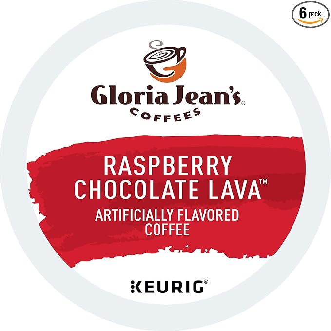 Gloria Jean's Coffees Raspberry Chocolate Lava Single-Serve Keurig K-Cup Pods Flavored Medium Roast Coffee 72 Count