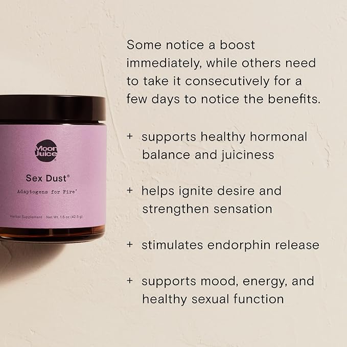 Moon Juice Sex Dust - Adaptogenic Libido Booster for Women - Maca Root Powder Shatavari &amp Epimedium (Horny Goat Weed) for Hormone Balance Mood &amp Creative Energy - Sugar &amp Caffeine-Free
