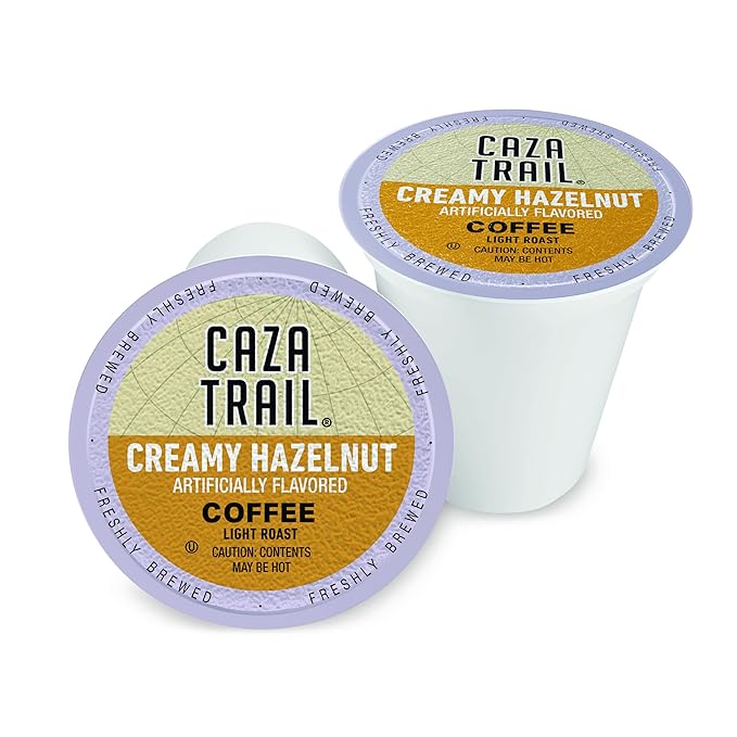 Caza Trail Coffee Pods Creamy Hazelnut Single Serve 100 Count (Pack of 1)(Packaging May Vary)