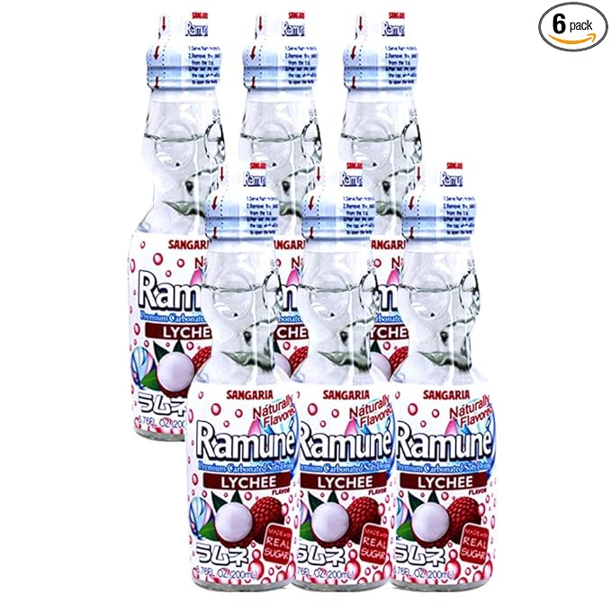 Sangaria Ramune 6.76 Fluid Ounce (Lychee 6 Bottles)
