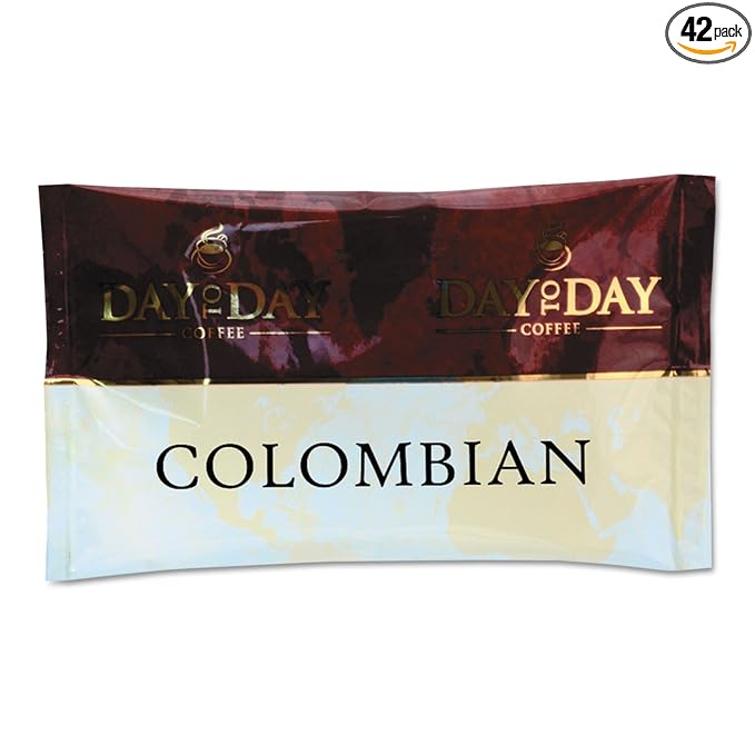 Day to Day 23001 100% Pure Coffee Colombian Blend 1.5 oz Pack 42 Packs/Carton