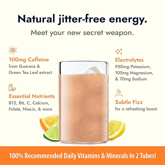 Zipfizz Daily Energy Drink Powder Citrus 20 Pack 3-in-1 Sustained Energy Rapid Hydration and Essential Vitamins Sugar-Free Electrolyte Powder Contains Vitamin B-12 &amp Antioxidants