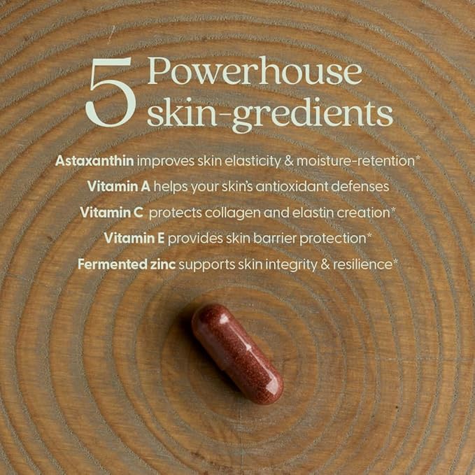 New Chapter Daily Skin Renewal Supplement Clinical-Strength Astaxanthin for Youthful Skin Care + Collagen Protection with Vitamin C Vitamin A E &amp Zinc - 30 Capsules