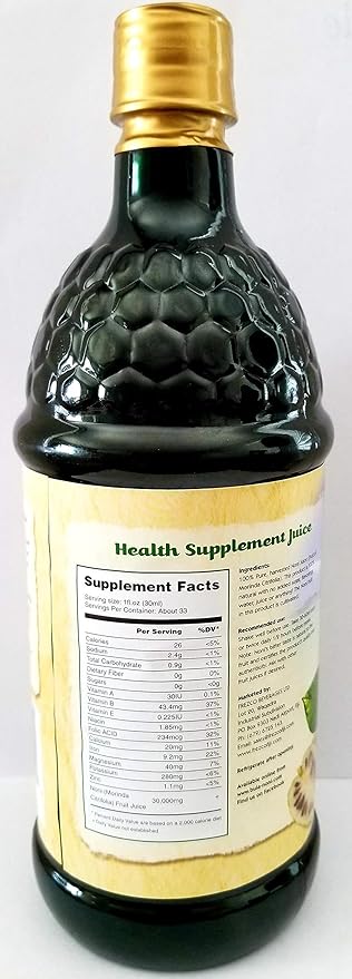 Bula NONI®Juice 100% Pure Certified Organic 2PK Case. (Two 1 Liter Bottles per case) Today's Deal. Nature's Super Food Juice.