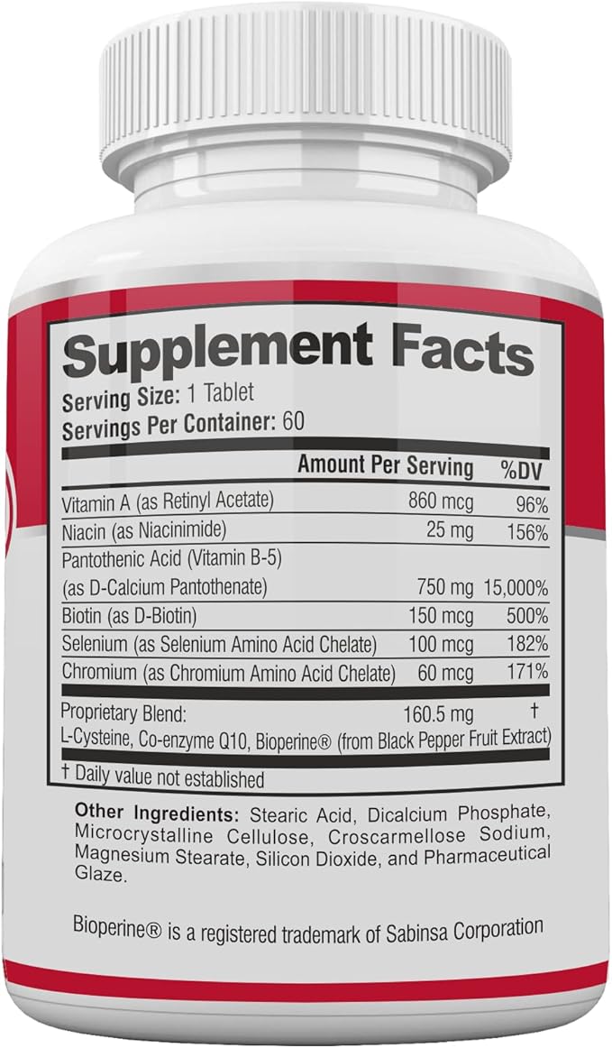 Acne Pills- Acne Tame Supplement- Clear Skin Vitamins Pill for Oily Skin Treatment Hormonal Blemishes Anti Spots &amp Cystic Acnes Supplements for Women Men Teens &amp Adults- 60 Oral Tablets