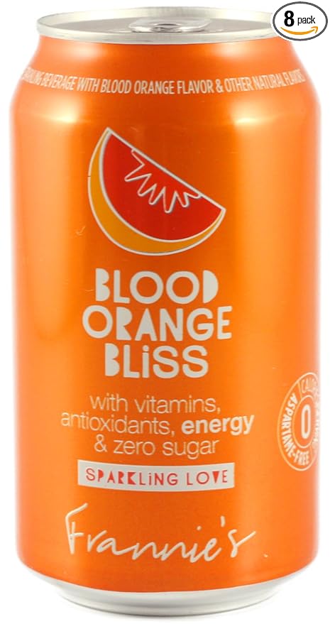 AmishTastes Frannie’s Blood Orange Bliss Sparkling Beverage Protected With High-Density Foam 12 Oz. (Pack of 8)