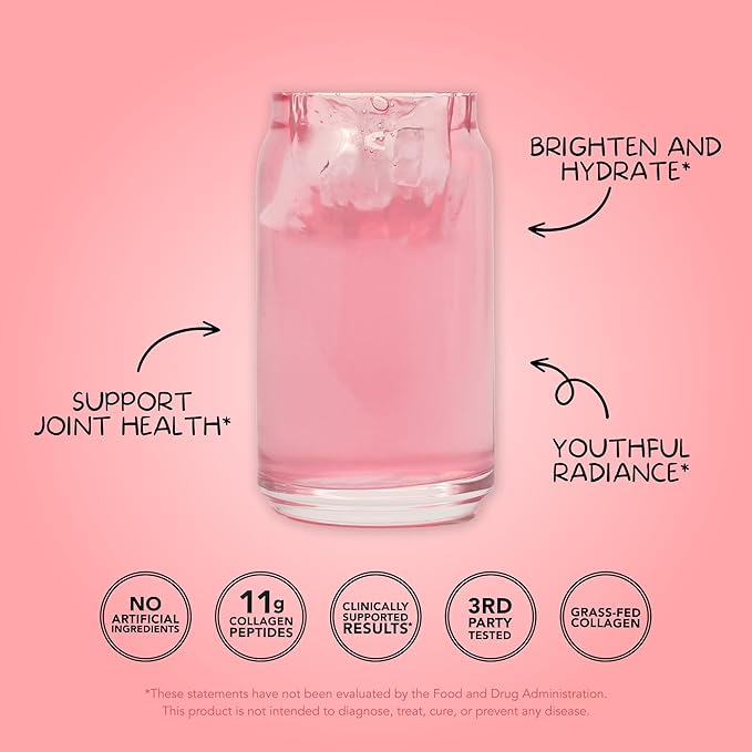 Clean Simple Eats Collagen Powder + Beauty Blend Strawberry Colada Hydrolyzed Collagen Peptides from Grass Fed Bovine &amp Chicken Hyaluronic Acid for Hair Skin Nail &amp Joint Support 30 Serv