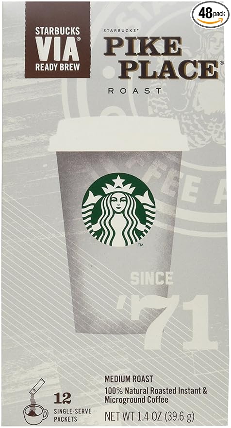Starbucks Pike Place Roast Via Instant Coffee - 48 Packets