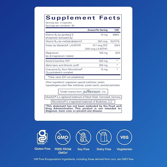 Pure Encapsulations Revita-Age Nerve | Hypoallergenic Supplement for Enhanced Cardiovascular Metabolic and Neurocognitive Support | 120 Capsules