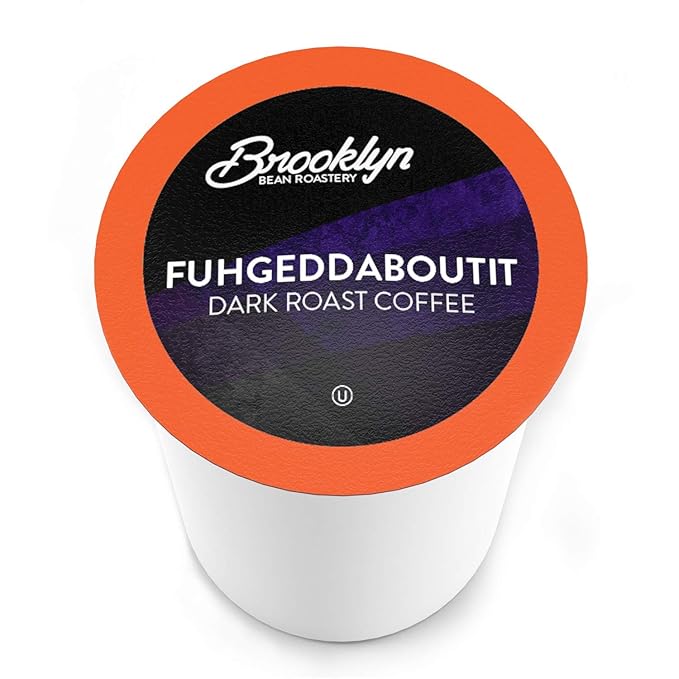 Brooklyn Beans Dark Roast Fuhgeddaboutit Gourmet Coffee Pods Compatible with 2.0 Keurig Coffee Pods Brewers 72 Count