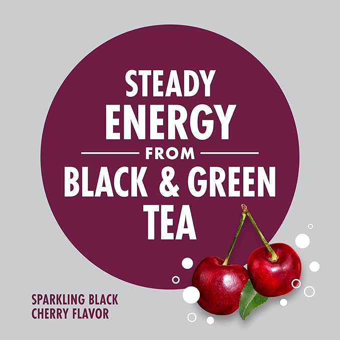 V8 +ENERGY Black Cherry Energy Drink Made with Real Vegetable and Fruit Juices 11.5 FL OZ Can 4 Count (Pack of 6)