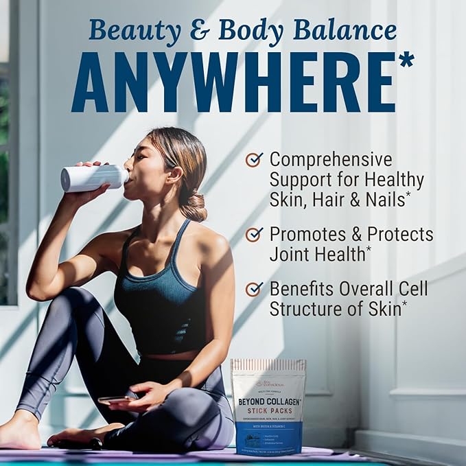 Live Conscious Beyond Collagen Peptides Powder Unflavored Packets-Hydrolyzed Collagen Powder-Hair Skin Nail &amp Joint Support- I II III V &amp X Grass-Fed Collagen Supplements for Women &amp Men 3