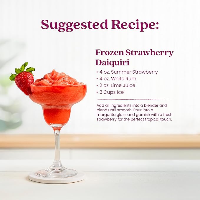 Smartfruit Summer Strawberry + Antioxidants – 100% Real Fruit Purée with Strawberries Apple &amp Pineapple – Great for Smoothies Juice Yogurt Cocktails Teas &amp More – 2-Pk 48oz Each