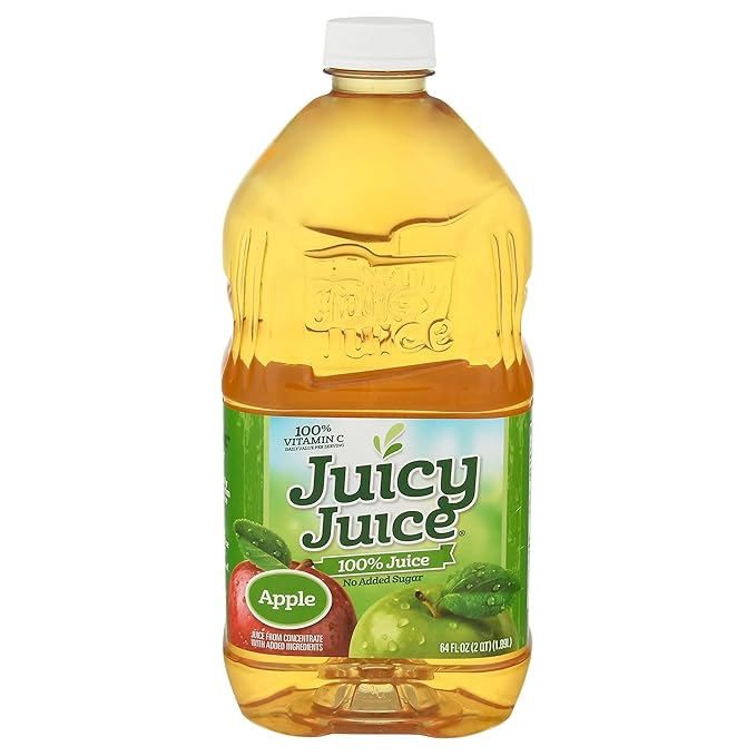 Juicy Juice Apple 100% Juice Four 64 Fl Ounce Bottles No Sugar Added Drink Vitamin C 4 Pack by ZIUU
