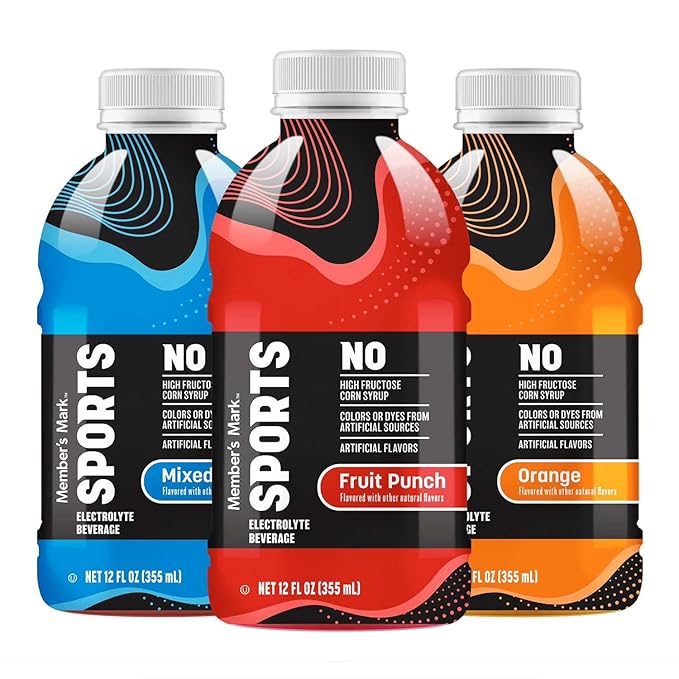 Sports Drink Variety Pack 12 fl oz Bottles (24 Pack) - Electrolyte Hydration - Includes Fruit Punch Mixed Berry and Orange - Rapid Recovery Fuel for Athletes