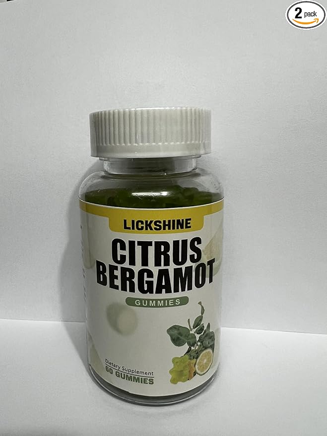 2 Pack 3000MG Citrus Bergamot Gummies - Citrus Bergamot Extract Cholesterol Lowering Supplement for Immune Support Anti-Aging Hight Cholesterol Sugar-Free Vegan Lime Flavor 120 Cts
