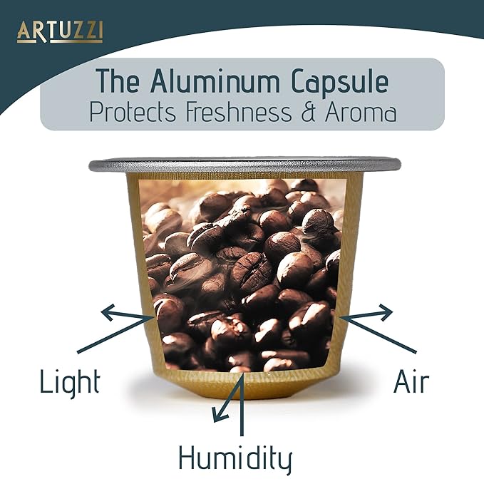 Artuzzi 120ct Compatible Nespresso Coffee Pods For Nespresso Original Machines | Espresso Ristretto Lungo Coffee Capsules | Espresso Variety Pack I Aluminum &amp Recyclable