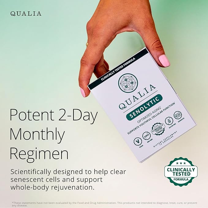 QUALIA LIFE SCIENCES Senolytic Supplement Fisetin Quercetin Piperlongumin &amp More Aging Supplement - Supports Optimal Cell Repair &amp Rejuvenation Naturally Eliminate Zombie Cells 1 Month S