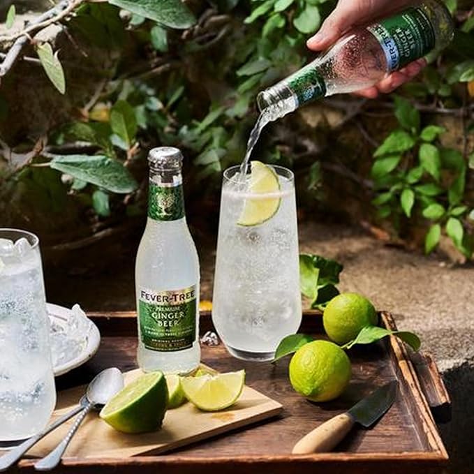 Fever Tree Premium Ginger Ale 15 Pack - Premium Quality Mixer and Soda - Refreshing Beverage for Cocktails &amp Mocktails 150ml Cans