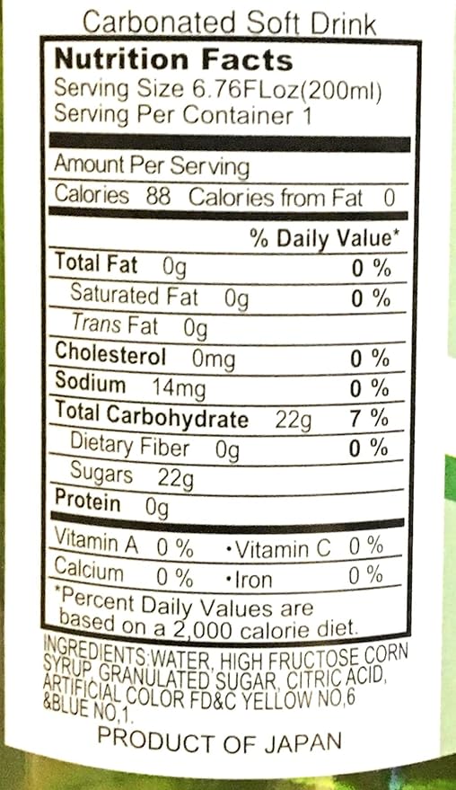 Green Apple Flavor Ramune Carbonated Soft Drink 6.76 Fl Oz(6 Pack)
