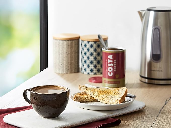 Costa Coffee Smooth Medium Roast Premium Instant Coffee with Finely Ground Beans Microground Coffee 6 x 100g (Pack of 6) Strength Indicator- 3 Rainforest Alliance