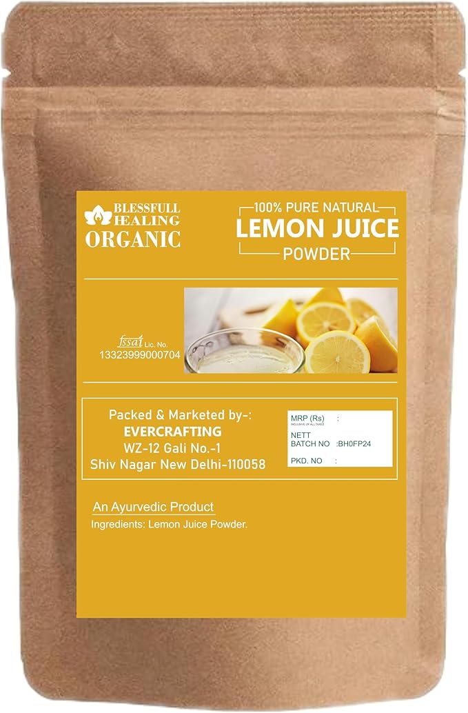 Blessfull Healing Organic Lemon Juice Powder 100% Pure Natural 100 Gram / 3.52 oz