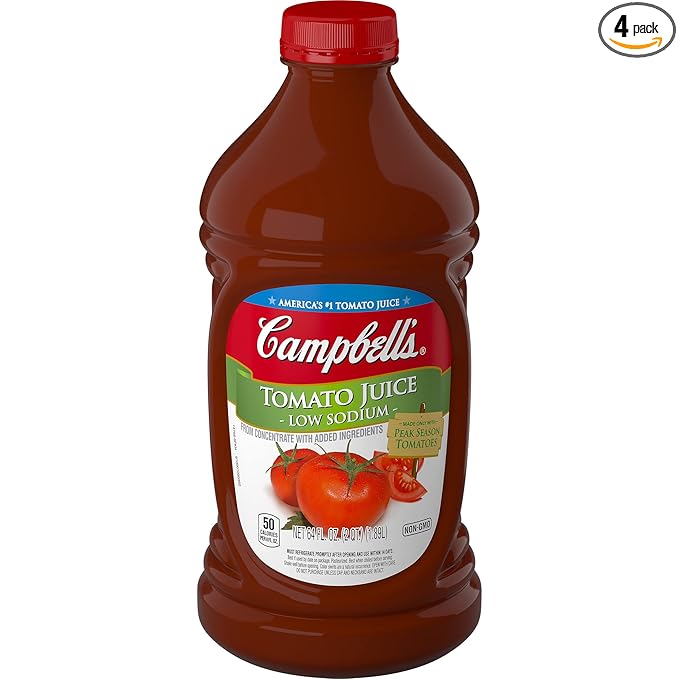Campbell's Tomato Juice Low Sodium 64 Ounce (Pack of 4)