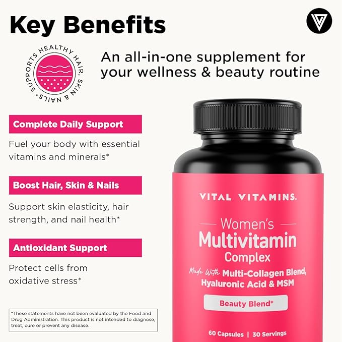 Vital Vitamins Multi Collagen Peptides Powder + Women's Multivitamin Complex