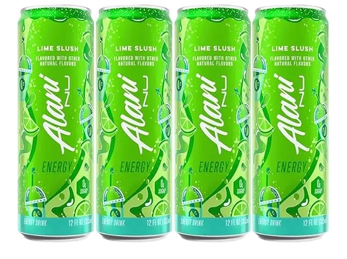 Energy Drinks Lime Slush Alani limited edition (4 Pack) 12 fl oz cans