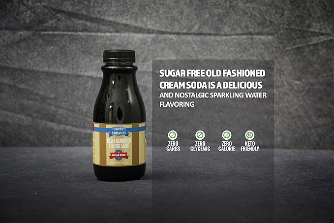 Ralph's 4 Sugar Free Sparkling Water Soda Maker Flavors Pack | Classic Cola | Classic Vanilla Cola | Cream Soda | Root Beer | Four 12oz Bottles | Sodamix