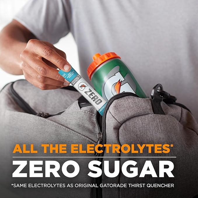Gatorade G Zero Sports Drink Mix Powder Packets Glacier Freeze Electrolyte Powder Drink Mix for Hydration Zero Sugar Total 120 Packets