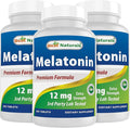 Best Naturals Melatonin 12 mg (1 Year Supply) - Drug-Free Nighttime Sleep Aid - Melatonin for Sleep and Relaxation 365 Count (365 Count (Pack of 3))