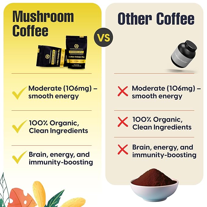Lifecykel Mushroom Coffee – Arabica Blend with Lion’s Mane Chaga Extract Cordyceps &amp Kakadu Plum | Focus | Adaptogenic Smooth &amp Jitter-Free | 106 mg