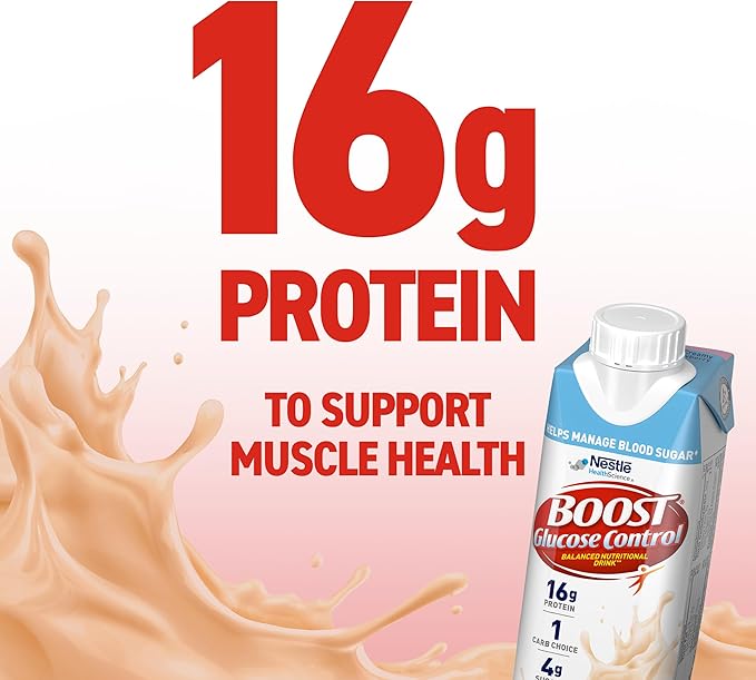 BOOST Glucose Control Ready to Drink Nutritional Drinks Creamy Strawberry 8 fl oz Carton (4 x 6 Packs)