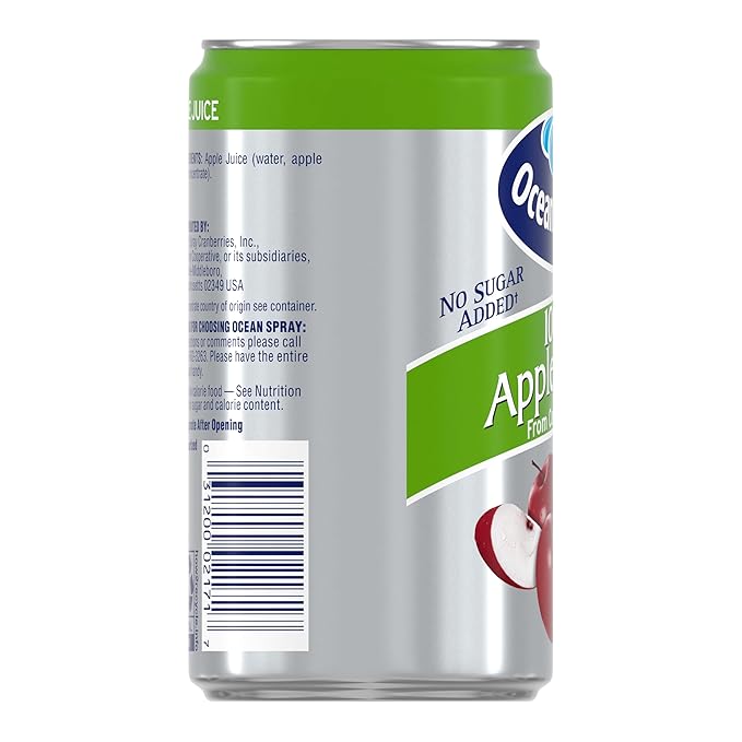 Ocean Spray 100% Apple Juice 7.2 oz Cans (Pack of 24)