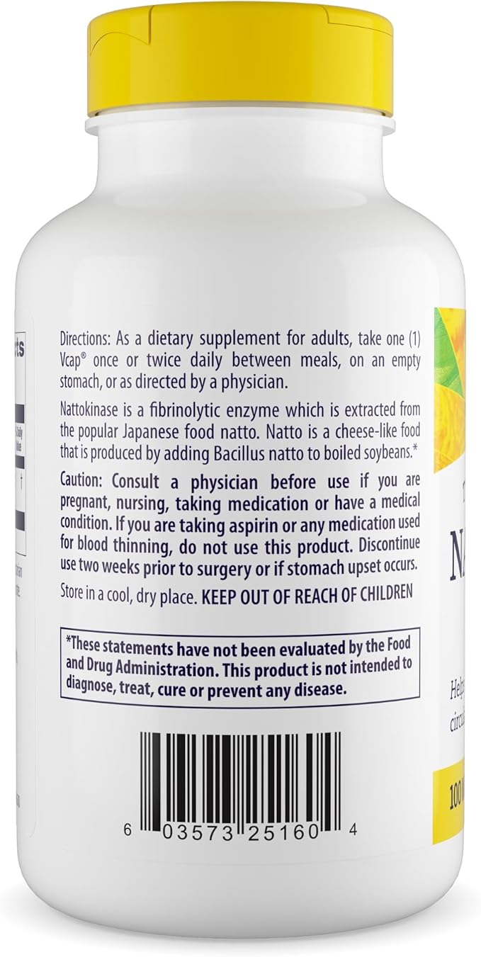 Healthy Origins Nattokinase 2000 FU's (100 mg Non-GMO Gluten Free Circulatory Support) 180 Veggie Caps