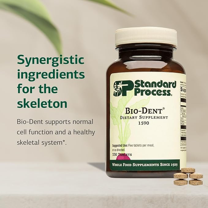 Standard Process Bio-Dent - Dietary Supplement for Skeletal Health - Teeth &amp Bone Function Support - Skeletal &amp Collagen Supplement - 330 Tablets