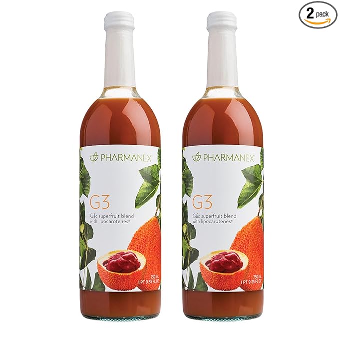 Nu Skin G3 Juice Bottles | Antioxidant Superfruit Juice Blend with Gac Pineapple &amp Lycium | Cold Pressed Fruit Juice Beverage | Daily Juice Drink | 25 fl oz | 2 Pack