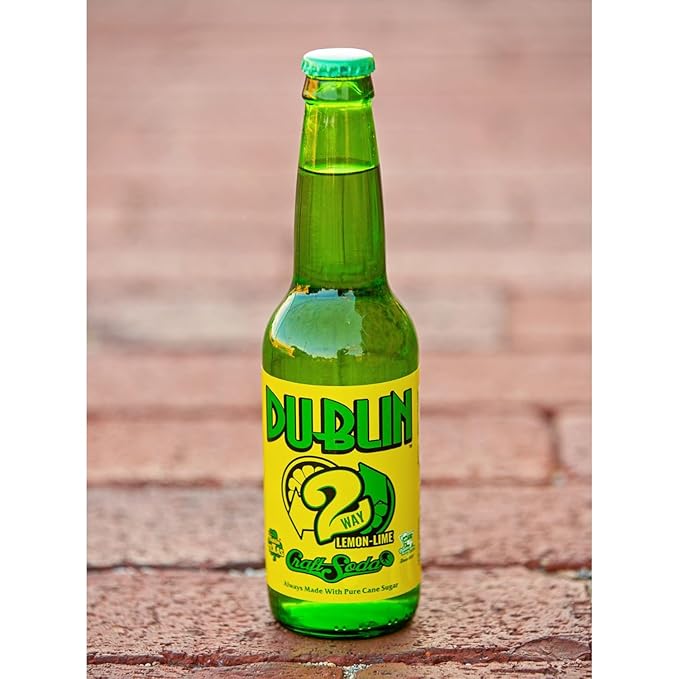Dublin Bottling Works Craft Soda Pure Cane Sugar Made in Texas – Assorted 12-Pack – Premium Small-Batch Soda Gluten-Free Retro Artisanal Beverages (12 Pack 2WAY Lemon-Lime)
