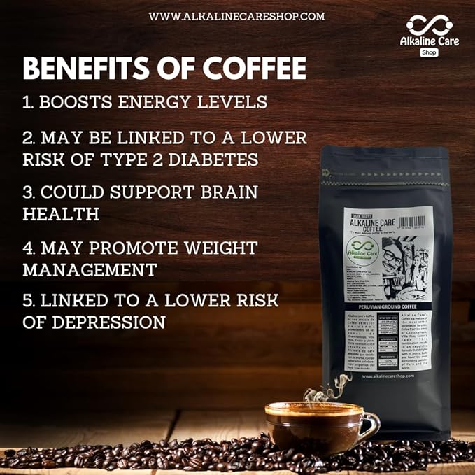 ALKALINE CARE | Dark Roast Ground Coffee 100% Arabica Ground Beans | Peruvian Gourmet Coffee With Bold Aroma &amp Smoky Flavors - Premium Coffee From Exotic Peruvian Jungle | Set of 2 | 17.6oz (500g)