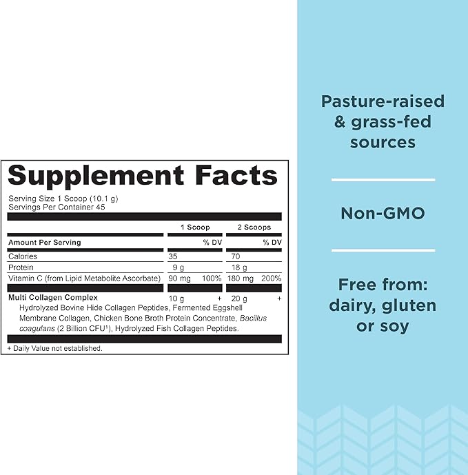 Ancient Nutrition Multi Collagen Protein Powder Strawberry Lemonade 45 Servings + Multi Collagen Protein Powder Unflavored 45 Servings