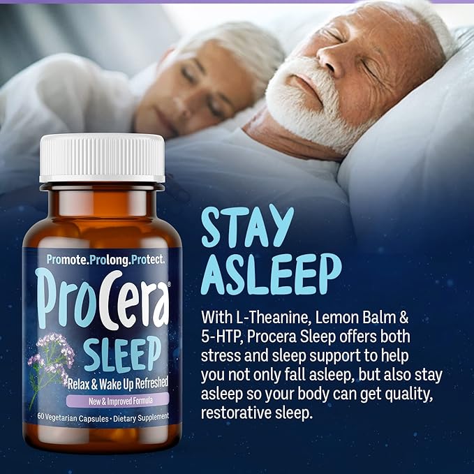 Procera Sleep - Wake Feeling Refreshed - Helps Regulate Circadian Cycles - 7 Clinically Proven Natural Ingredients - Non Habit-Forming - No Side Effects - Theanine - Melatonin - Lemon Balm - 60 Count