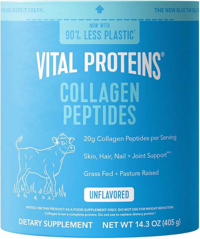 Vital Proteins Collagen Peptides Powder - Grass Fed Collagen Peptides for Hair Nail Skin Bone &amp Joint Health Unflavored 14.3oz