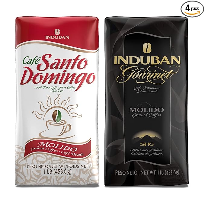 Café Santo Domingo + Induban Gourmet | Ground Coffee - 16 oz Bags Bundle - Products from the Dominican Republic